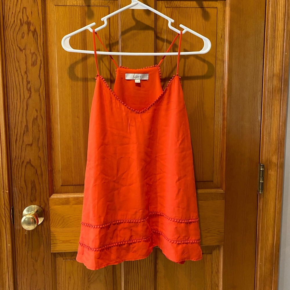 Loft flowy orange tank top